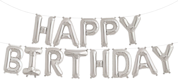 [LG01] 16"銀色字母球：HAPPY BIRTHD
