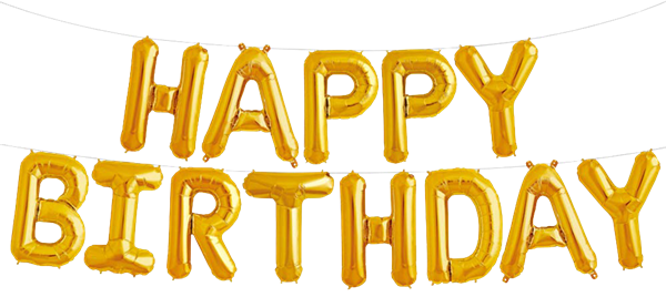 [LG01] 16"金色字母球：HAPPY BIRTHD