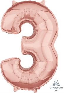 26" 玫瑰金數字: 3 (43*66CM)(36597
