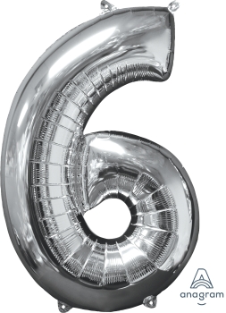26" 銀色數字: 6 (45*66CM)(31960)
