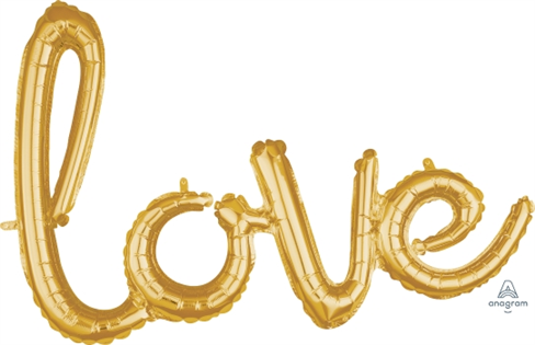 字串組: 金色書寫體LOVE (78*53CM)(366